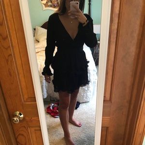Black long sleeve cocktail dress